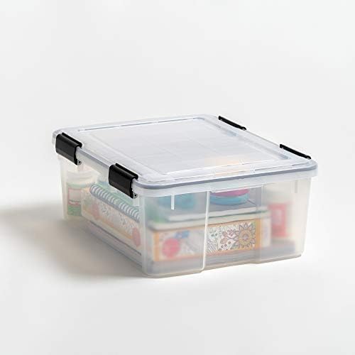 IRIS USA 6-Pack 31 Qt Storage Bins with Gasket Lids, Clear/Black - Image 2