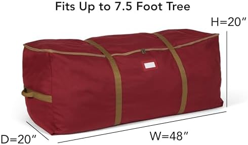 Covermates Christmas Tree Cinch Bag, 48" W x 20" D x 20" H, Red - Image 3