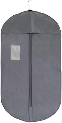 Foster-Stephens Thick, Sturdy, Long-lasting Oxford Cloth Garment Bags for Storage of Clothing, Dresses, Costumes, Suits, Coats, Gowns | Elegant Covers in Grey or Black 42", 50", 62" | (42", Grey) by FOSTER-STEPHENS%2C+INC.