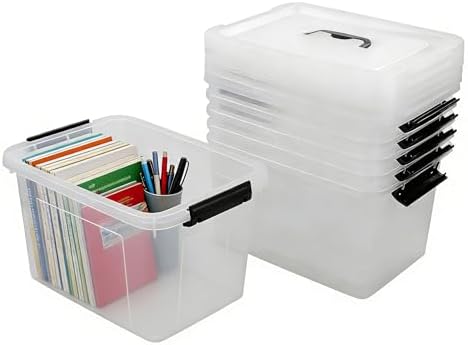 Zopnny 12-Quart Latch Storage Boxes, Stackable Bins with Handle, 6-Pack - Image 7