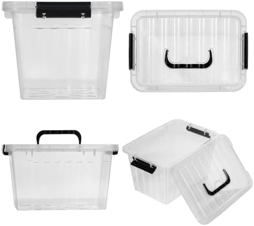 Citylife 7 Qt Clear Plastic Storage Bins with Lids and Handle Small 6 Pack - Image 3