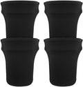 BSTKEY 44 Gallon Stretch Spandex Trash Can Cover, 4 Pack Outdoor Fitted Waste Container Cover Round Garbage Can Covers for Wedding Party Commercial Fundraiser Decor, Without Trash Can (Black) by BSTKEY