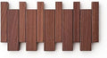 Piano Key Coat Rack Wall Mount – 4 Hook Walnut-Toned Wooden Coat Rack by WINQQQQ
