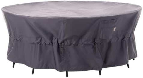 WJ-X3 Round Patio Furniture Cover, 62" D x 31" H, Gray by WJ-X3