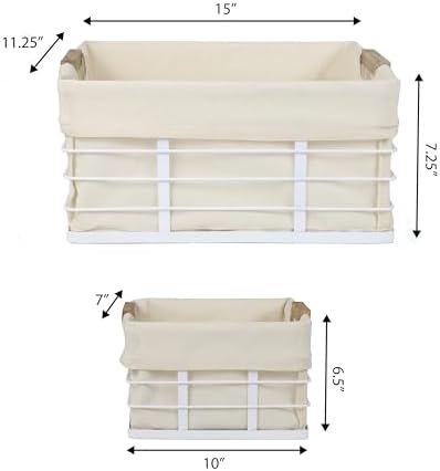 happimess Callan 3-Piece Industrial Wire Nesting Baskets 15", White - Image 4