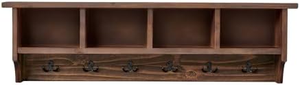 Pomona Solid Wood Entryway Coat Rack with Cubbies, Rustic Brown, 48 Inch - Image 7