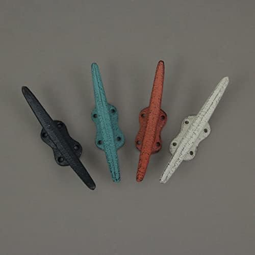Zeckos Set of 4 Boat Cleat Wall Hooks, 5.75 Inch Tall Coastal Coral - Image 5
