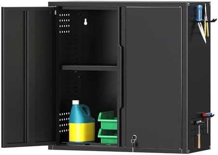 Coolsun 26" H Garage Wall Cabinet with Lockable Doors and Adjustable Shelf by MetalCabinet