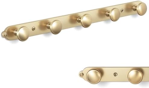 Goo-Ki 1 Pack Champagne Bronze Coat Rack Wall Mount Heavy Duty, Towel Rack Zinc Alloy Coat Hooks Wall Mounted for Hanging Bag Hat Clothes by Home