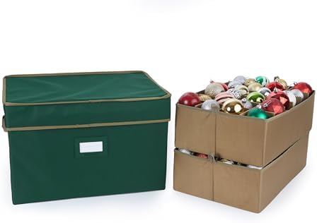 Covermates Adjustable Ornament Storage Box, 19.25"W x 13"D x 12.5"H, Green by Covermates