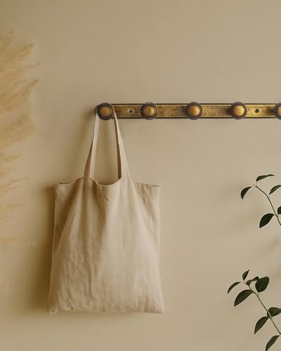 Goo-Ki 1 Pack Antique Brass Coat Rack Wall Mount Heavy Duty, Vintage Brass Towel Rack Zinc Alloy Coat Hooks Wall Mounted for Bag Hat Clothes Scarf - Image 3