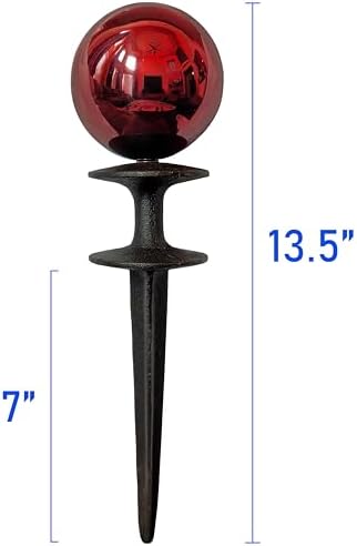 Lulu Decor, Garden Red Gazing Ball Hose Guide, Set of 2. Strong and Decorative Hose Guide that Protects Your Plants and Provides Elegance to Your Garden - Image 3