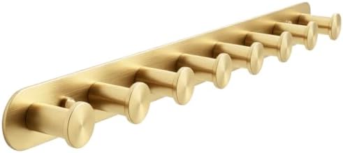 2-Pack Gold Wall Mounted Coat Rack with 8 Hooks, 304 Stainless Steel - Image 3