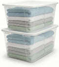 HOMZ Snaplock, Large Clear Plastic Storage Organizer Bins w/Lids, 2 Pack by Homz