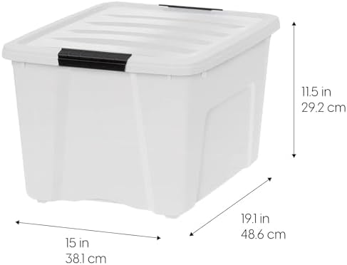 IRIS USA 4-Pack 40 Quart Storage Bins with Lids, Pearl - Image 3