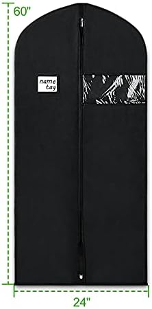 KEEGH 60 in Garment Bags for Hanging Clothes (Set of 10) Black - Image 2