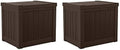 Suncast 17 x 22 Inch Resin 22-Gallon Patio Storage Deck Box, Java Brown (2 Pack) by Unknown