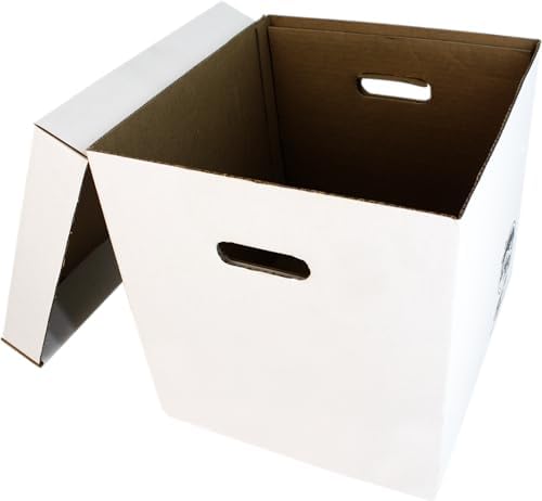 Durable Set of 5 12 inch Vinyl Record Storage Boxes - Heavy-Duty Cardboard Construction with Removable Lid - Holds Up to 90 Records Each - Built Tough for Long-Term, Secure Archival Storage - #12BC13 - Image 4