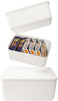 Yishyfier Plastic Storage Baskets Bins Boxes With Lids,Organizing Container White Storage Organizer Bins For Shelves Drawers Desktop Playroom Classroom Office,3-Pack(M+2S) by Yishyfier