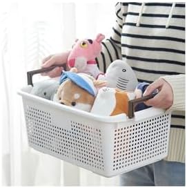 Stackable Storage Basket Organizer with Handle | Storage Bin, 40 Liter, Set of 2, White - Image 7