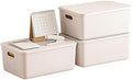 Plastic Storage Bins with lids,Storage Baskets,Container with handle,Storage Organizer Bins for Shelves,Office,Bedrooms,Closets, Cabinets(Gray, 3M) by GUMEIGODA
