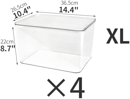 4-Piece Set,Plastic Clear Storage Bin with Lid,Large Storage Containers,Lidded Storage Boxes for Books, Clothes, Toys, Cabinets (clear 4XL) - Image 6