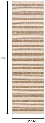 SAFAVIEH Courtyard Outdoor Runner Rug 2'3"x8', Brown & Bone CY6062-242 - Image 2