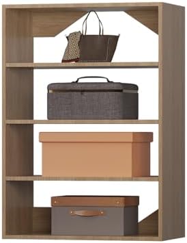 ROOMTEC 19.5" Shelf Short Tower Closet Unit, Modular Closet System with Shelf, Wardrobe Organizer for Bedroom or Walk-in Closet, Wall Mounted, Customizable Clothes Storage Unit, Wood by ROOMTEC