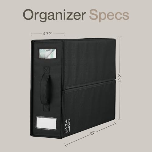 LOFT + IVY Sheet Organizers and Storage – Bed Sheet Holders Box for Linen Closet, Foldable Bedding Storage with Handles, Label Slot, Closure - Image 3