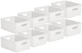 Superio Decorative Plastic Basket Open Home Storage Bins Organizer Baskets, Large White (8 Pack) Container Boxes for Organizing Closet Storage Bins for Shelves Drawer Shelf, 15 Liter by Superio
