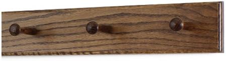 Solid Oak Shaker Peg Rack Made in The USA - Walnut Stain 18 x 3.5 Inches with 3 Pegs by PEG+AND+RAIL