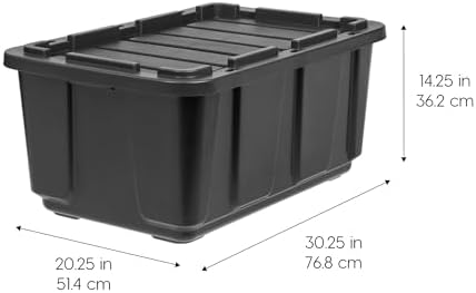 IRIS USA 4-Pack 27 Gal Heavy Duty Storage Tote Bins with Lids, Black - Image 3