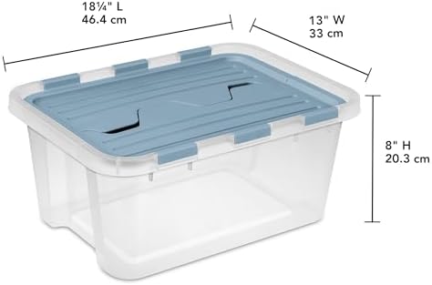 Sterilite Hinged Lid Storage Box Plastic Container, 20 Quart, 6-Pack - Image 2