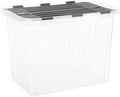 Superio 13 Gallon Hinged Lid Storage Tote; Stackable Storage Container with Lid (53 Quart, Bin with Hinged Lid) by Superio