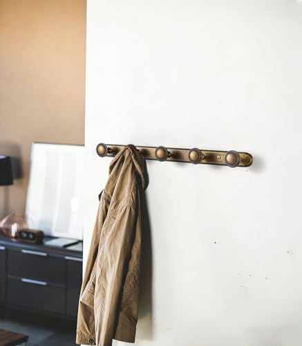 Goo-Ki 1 Pack Antique Brass Coat Rack Wall Mount Heavy Duty, Vintage Brass Towel Rack Zinc Alloy Coat Hooks Wall Mounted for Bag Hat Clothes Scarf - Image 6