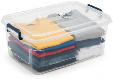 Tribello Clear Storage Bins with Lids, 6-Pack Stackable Plastic Storage Containers for Home Organization – Totes for Closet and Underbed Storage, 16 Quarts - Image 7