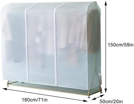 Clothes Rack Cover, Garment Bags, Coat Covers for Closet, Garment Bags for Storage Suits, T-Shirts, Jackets and Coats(Clear,180x50x150cm9x20x59in) - Image 2