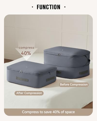 Eachy 3-Pack Comforter Storage Bag Blanket Storage Bags, 68L Compression Bags for Blanket Comforter, Ultra Space Saving Self Compression Organizer - Image 2