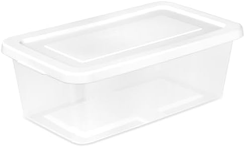 Sterilite Storage Boxes, Stackable Clear Plastic Bins, 6 Quart, 24-Pack by Sterilite