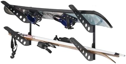 Snowboard Wall Racks, Adjustable Storage Rack for Ski, Surfboard, Wakeboard, Snowboard Wall Mount Display, White/Black by JUSTOOP