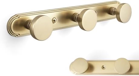 Goo-Ki 1 Pack Champagne Bronze Coat Rack Wall Mount Heavy Duty, Towel Rack Zinc Alloy Coat Hooks Wall Mounted for Hanging Bag Hat Clothes by Home