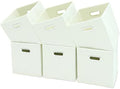 Black Fabric Cubby Storage Bins,13x13x13 Inches,Cube Organizer Bin Foldable Storage Boxes with Dual Handles Fabric Organizer Box and collapsible Storages basket,Set of 6,Creamy-White by Yunkeeper