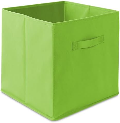 Casafield Set of 12 Collapsible Fabric Cube Storage Bins, Lime Green - 13" Foldable Cloth Baskets for Shelves, Cubby Organizers & More - Image 2