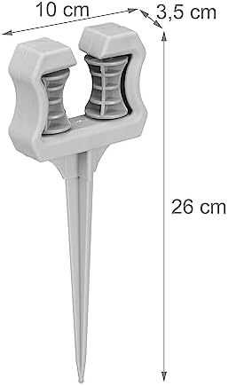 Relaxdays Garden Hose Guide, Set of 5, Ground Spike, Plastic, Discreet, Support, Practical, HxWxD: 26x10x3.5 cm, Grey - Image 4