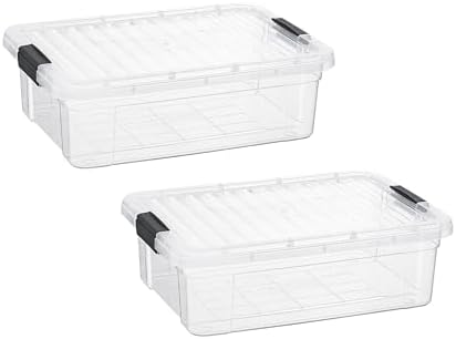 Superio 7.4 Quart Clear Plastic Storage Bin with Lid, Stackable Organizer Box, BPA-Free Storage Container for Home, Garage, School & Office, 2 Pack by Superio