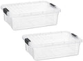Superio 7.4 Quart Clear Plastic Storage Bin with Lid, Stackable Organizer Box, BPA-Free Storage Container for Home, Garage, School & Office, 2 Pack by Superio