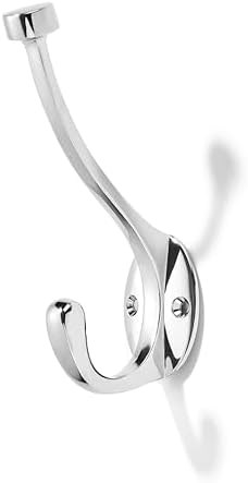 khtumeware The 10 Pack 5-1/2 inch Polished Chrome Coat Hook zinc Alloy mudroom Hooks is Suitable for bathrooms, Behind Doors, bedrooms, and is a Towel Robe Hooks for Both Household and Commercial use by khtumeware