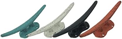 Zeckos Set of 4 Boat Cleat Wall Hooks, 5.75 Inch Tall Coastal Coral - Image 6
