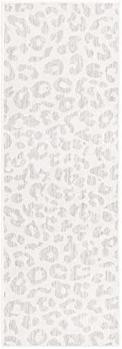 Unique Loom Outdoor Safari Collection Area Rug - Leopard (2' x 6' 1" Runner, Ivory Gray) - Image 3