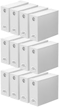 SpaceAid 12 Pack Bed Sheet Organizers and Storage, Foldable Sheet Organizer for Linen Closet, Sheets Set Folder Keeper with Window XL (Queen & King Size) Bedding Container (White, 12 Pack) by SpaceAid